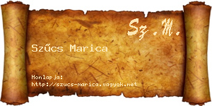 Szűcs Marica névjegykártya